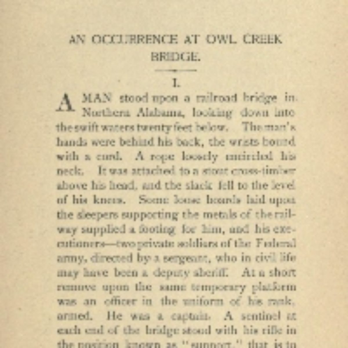 an occurrence at owl creek bridge setting